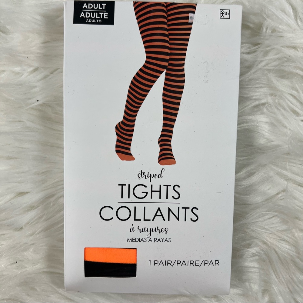 Striped Orange and Black Tights NEW Halloween witch costume